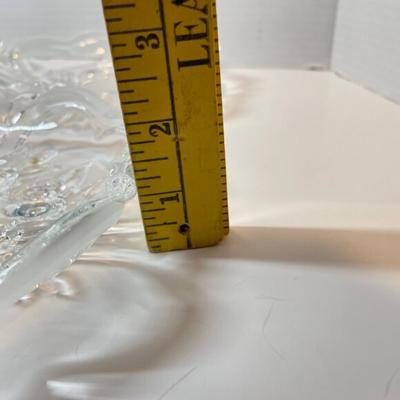 Vintage Clear Glass Floral Dessert Bowls Set Of 4 With Embossed Rose Design 7" - Picture 7 of 8